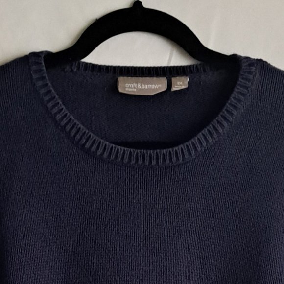 Sweater, 2XL, Dark Blue, Long Sleeve, Croft & Barrow, Crew Neck, Casual - Picture 6 of 8